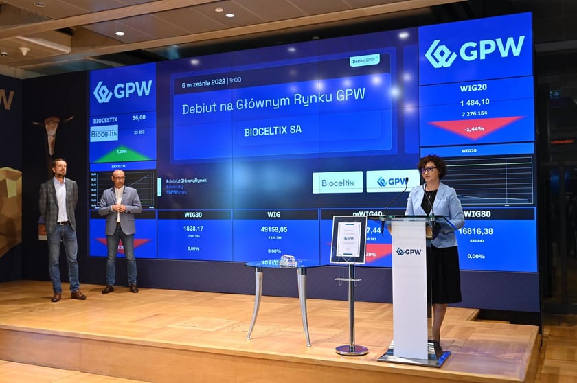 Bioceltix debiutuje na rynku głównym Giełdy Papierów Wartościowych w Warszawie