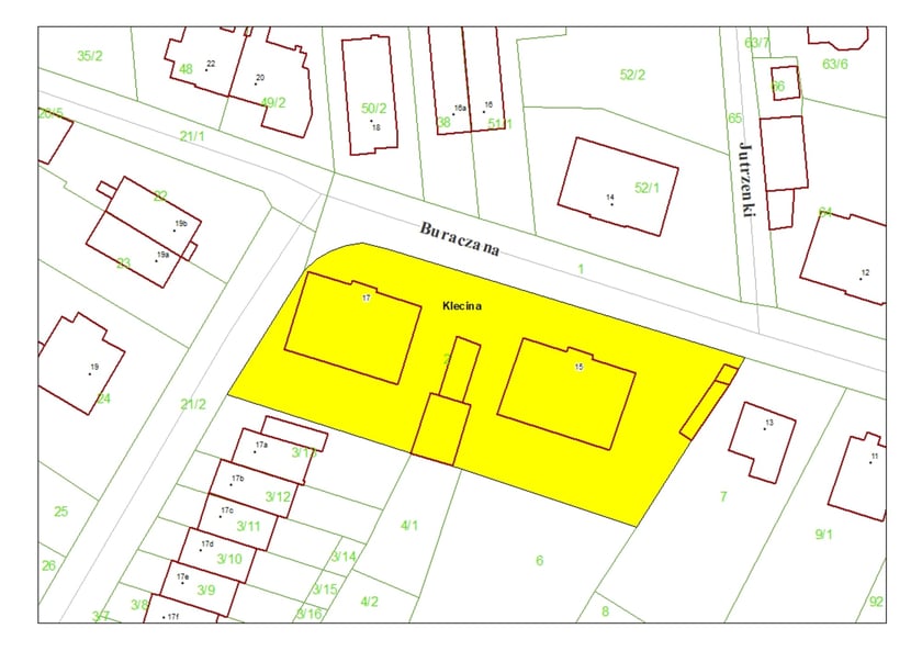 Nieruchomość zabudowana 2 budynkami wielorodzinnymi.

Powierzchnia działki: 2 115 mkw.
Powierzchnia budynku: 506 mkw.
