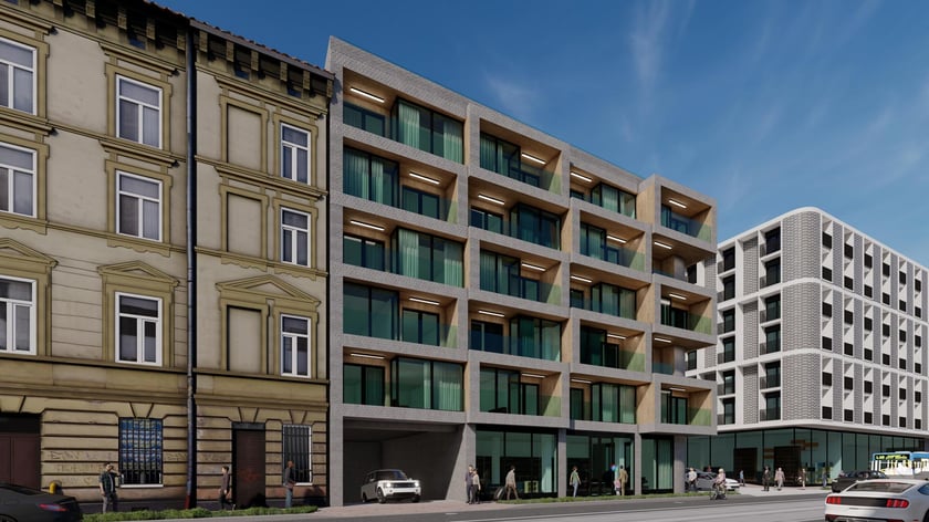 Tak wyglądać będzie  nowa inwestycja mieszkaniowa, która powstanie przy skrzyżowaniu ulic Traugutta i Walońskiej we Wrocławiu