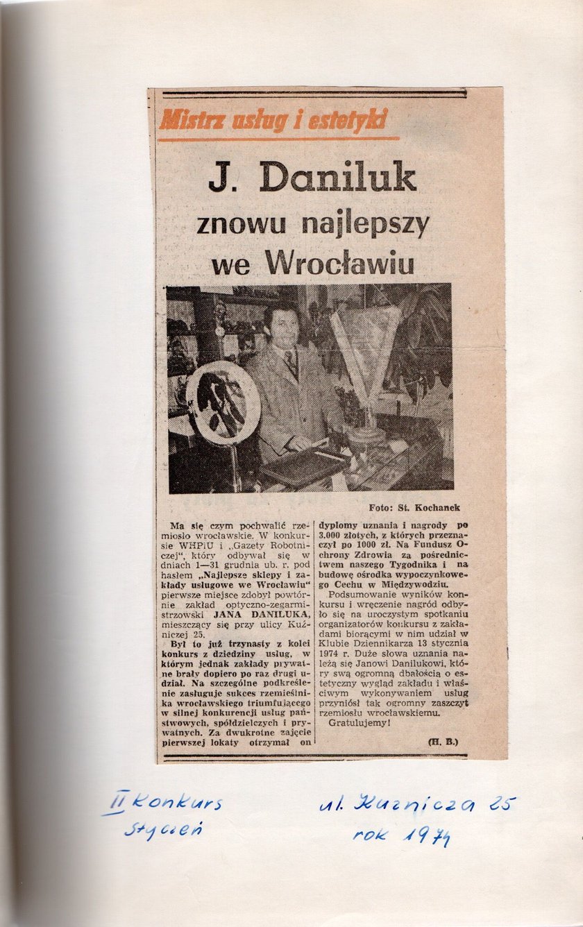 Kronika zakładu optycznego Jana Daniluka