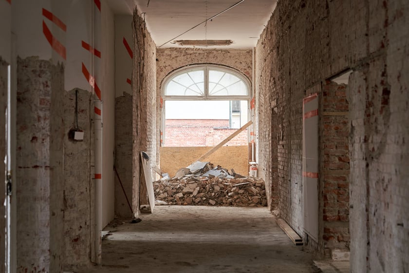 Dawny szpital kolejowy, ruszyła tam buudowa Sudei - nowego osiedla, 4 stycznia 2024 r.