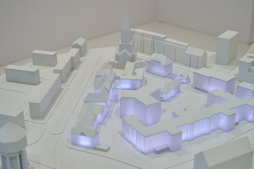 Dawny szpital kolejowy, ruszyła tam buudowa Sudei - nowego osiedla, 4 stycznia 2024 r.