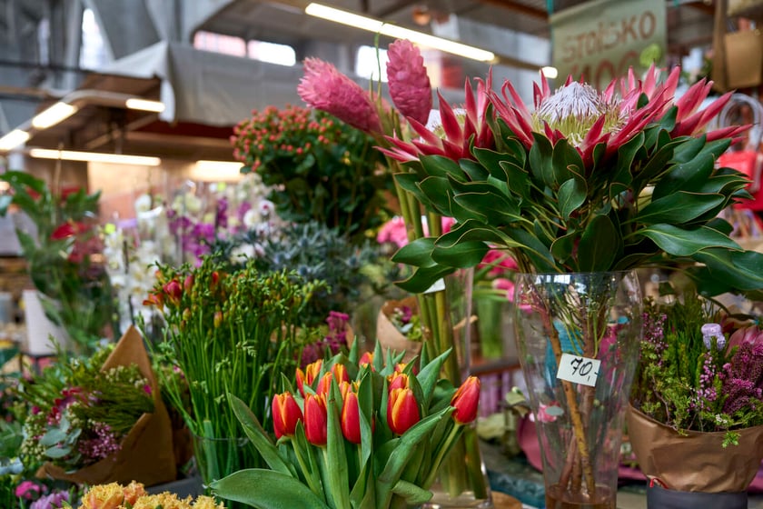 Kwiaty w Hali Targowej