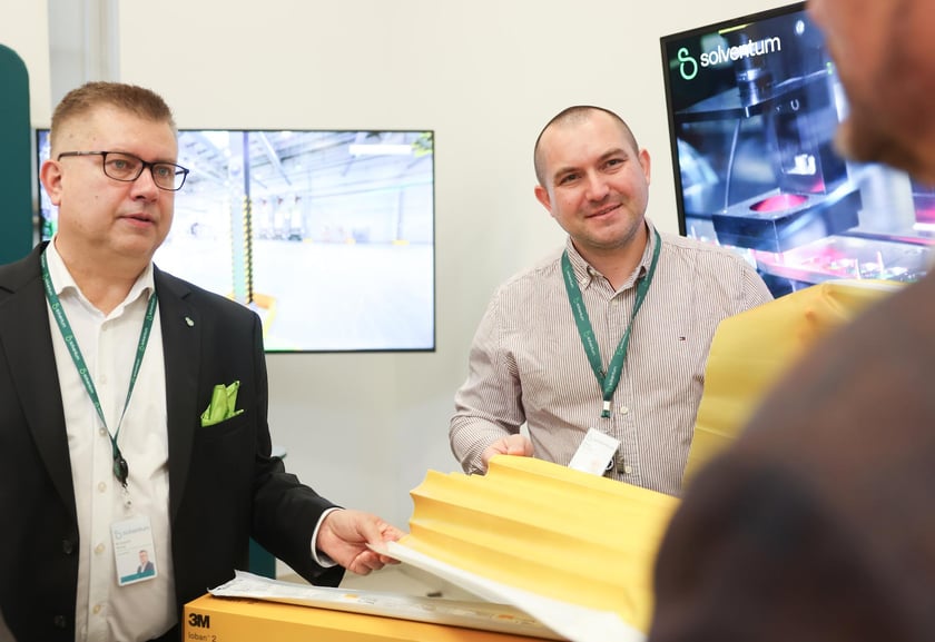 Uroczystość wkopania kamienia węgielnego pod  budowę fabryki Solventum we Wrocławiu.