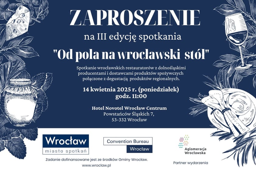 Plakat zapowiadający 3. edycję spotkania „Od pola na wrocławski stół”