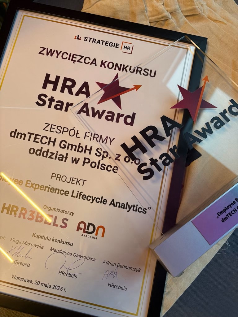 Nagroda HRAStar Award 2025 dla dmTECH z Wrocławia