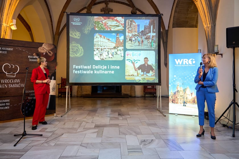Kulinarne Grand Prix Wrocławia, gala w Sali Wielkiej Starego Ratusza, Wrocław, 22 października 2025. Na zdjęciu Katarzyna Szymczak-Pomianowska oraz Małgorzata Golak
