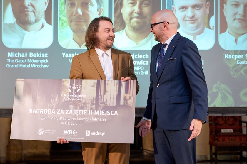 Kulinarne Grand Prix Wrocławia, gala w Sali Wielkiej Starego Ratusza, Wrocław, 22 października 2025.  Na zdjęciu Wojciech Janowicz oraz Jakub Mazur