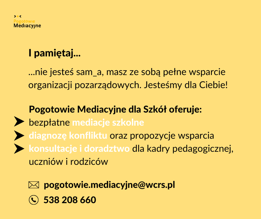 bezpłatne mediacje szkolne