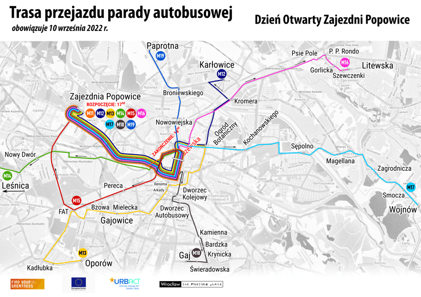 parada autobusów 10 września 2022 - mapa tras
