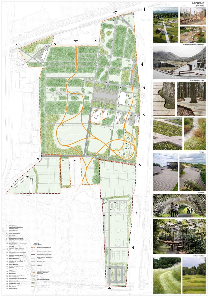 Ogrody Szczytnickie - koncepcja projektowa, mapa