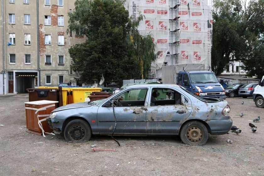 Widok podwórka przy ul. Górnickiego.