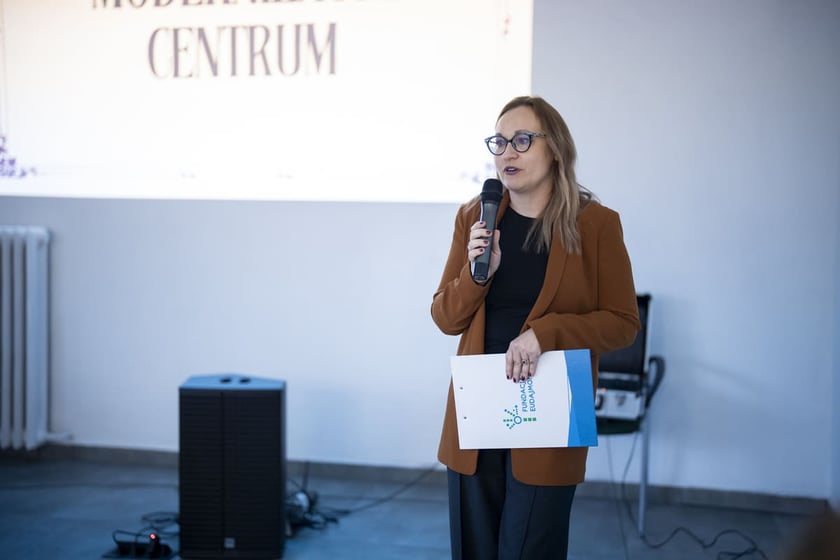 Otwarcie Centrum Edukacyjno-Treningowego przy placu Legion&oacute;w 1-2. Wrocław, 15.01.2025. Przy mikrofonie Joanna Burkiewicz