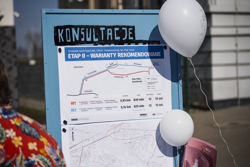 Kosnultacje społeczne na temat przebiegu trasy tramwajowej na Psie Pole