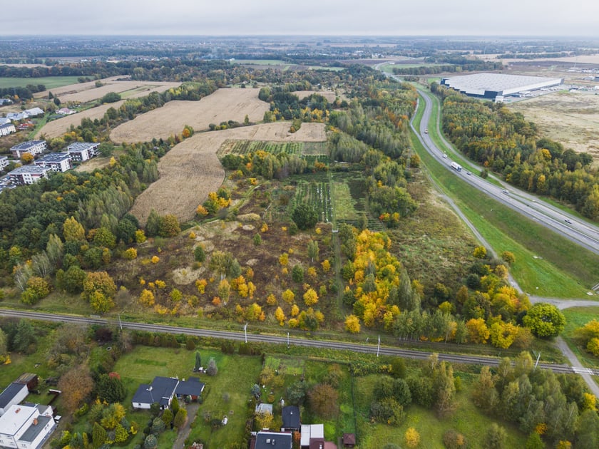 Lokalizacja planowanego parku. Teren pomiędzy ul. Błotną, Ubocze a Wschodnią Obwodnicą Wrocławia.