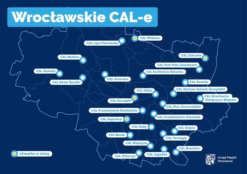 Powiększ obraz: <p>Lokalizacje CAL-i we Wrocławiu</p>