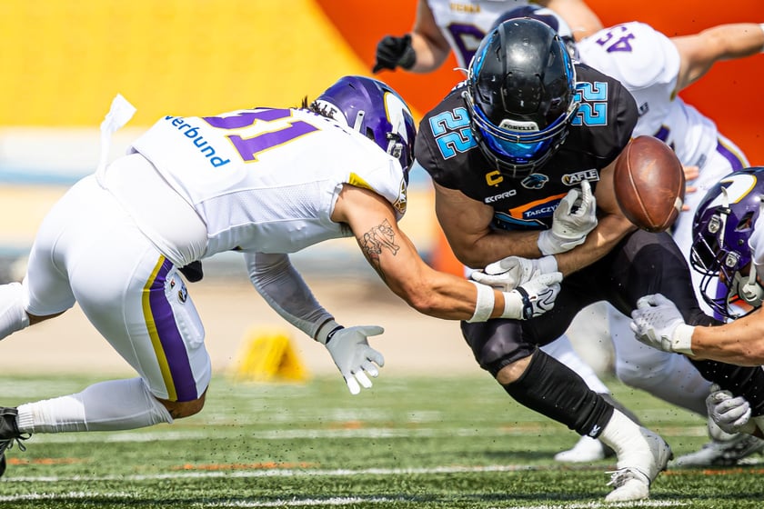 Powiększ obraz: Mecz futbolu amerykańskiego Panthers Wrocław Vienna Vikings na Stadionie Olimpijskim - 31 maja 2026 r.