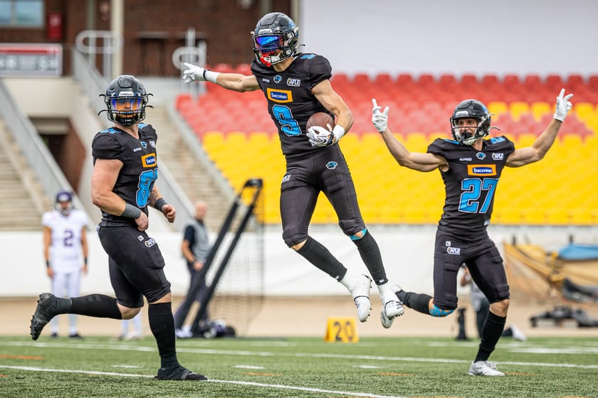 Powiększ obraz: Mecz futbolu amerykańskiego Panthers Wrocław Vienna Vikings na Stadionie Olimpijskim - 31 maja 2026 r.