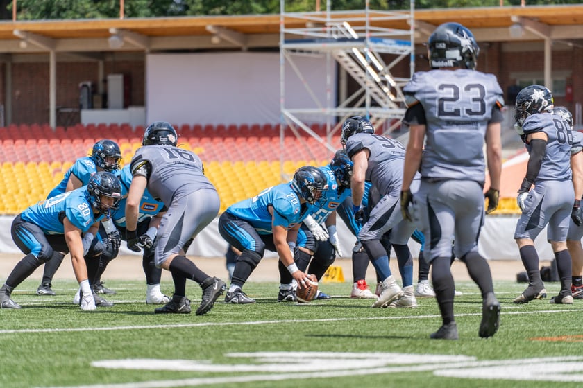 Powiększ obraz: Mecz półfinałowy futbolu amerykańskiego na Stadionie Olimpijskim - Panthers Wrocław - Silesia Rebels Katowice, 11 lipca 2026 r.