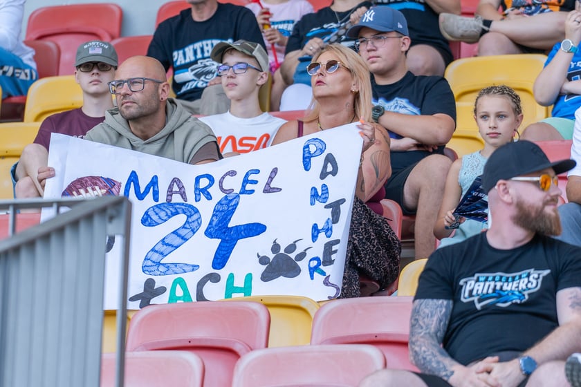 Powiększ obraz: Mecz półfinałowy futbolu amerykańskiego na Stadionie Olimpijskim - Panthers Wrocław - Silesia Rebels Katowice, 11 lipca 2026 r.