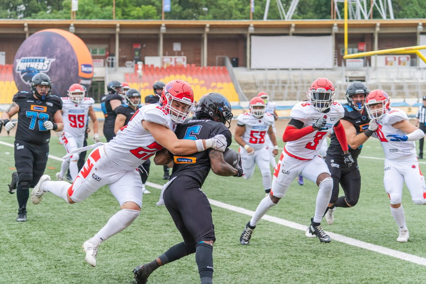 Powiększ obraz: Mecvz futbolu amerykańskiego Panthers Wrocław - Firenze Red Lions na Stadionie Olimpijskim 19 lipca 2026 r.