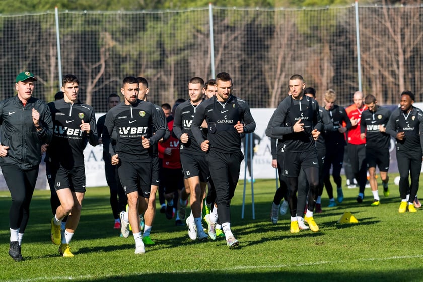 Na zdjęciu piłkarze Śląska Wrocław podczas obozu przygotowawczego i sparingów w tureckim Belek