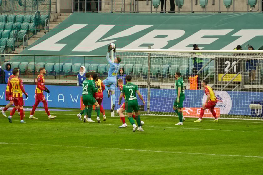 Zdjęcia z sobotniego (11 lutego) meczu Śląska Wrocław z Koroną Kielce na stadionie na Pilczycach