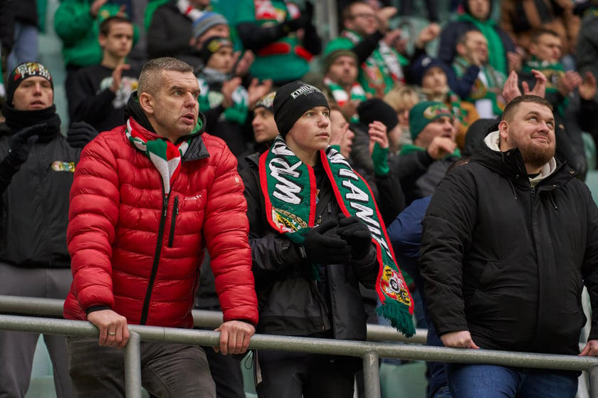 Zdjęcia z sobotniego (11 lutego) meczu Śląska Wrocław z Koroną Kielce na stadionie na Pilczycach