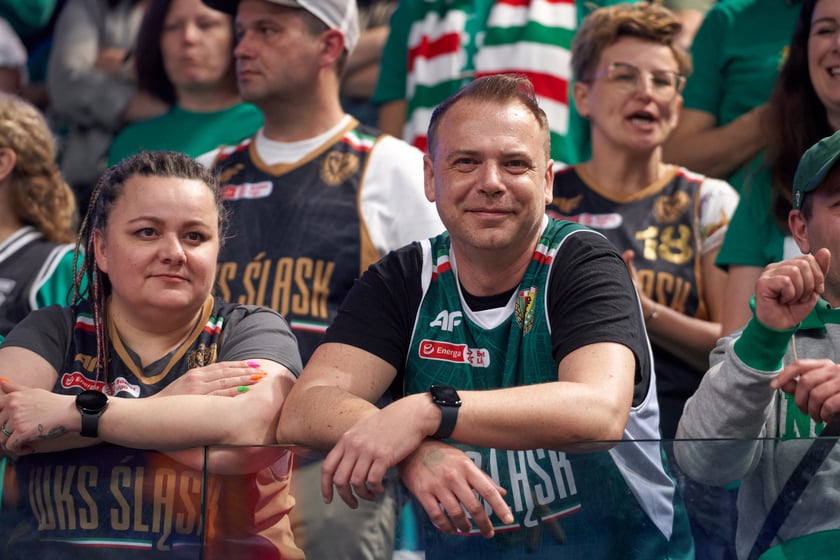 Kibice na meczu Śląska w hali Orbita 3 maja 2023