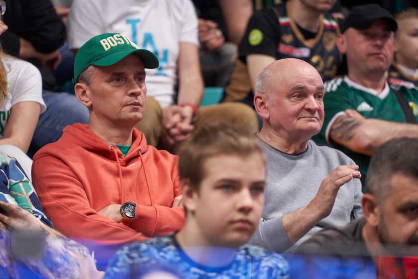 Kibice na meczu Śląska w hali Orbita 3 maja 2023