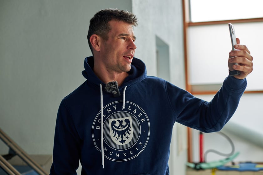 Adrian Kostera, trening w aquaparku przy Borowskiej we Wrocławiu