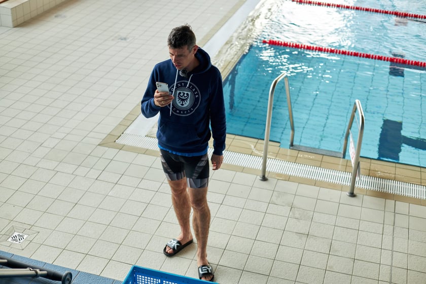 Adrian Kostera, trening w aquaparku przy Borowskiej we Wrocławiu