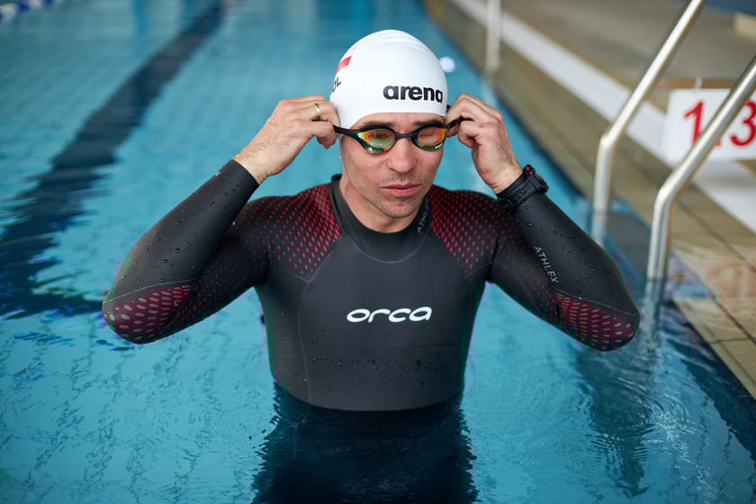 Adrian Kostera, trening w aquaparku przy Borowskiej we Wrocławiu