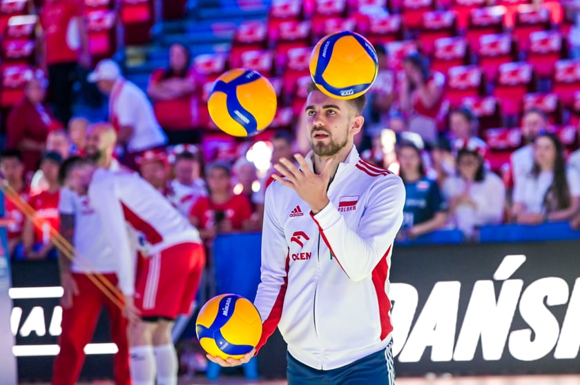 Polscy siatkarze podczas półfinałowego meczu z Japonią w Lidze Narodów