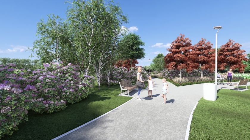 Przyszły Park na Klecinie - wizualizacja
