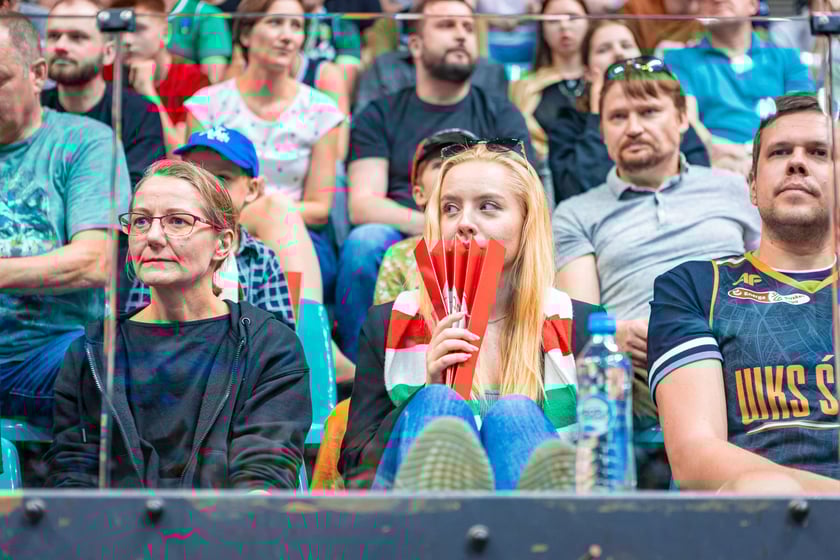Kibice na meczu Śląska Wrocław z drużyną Arriva Polski Cukier Toruń w Orbicie