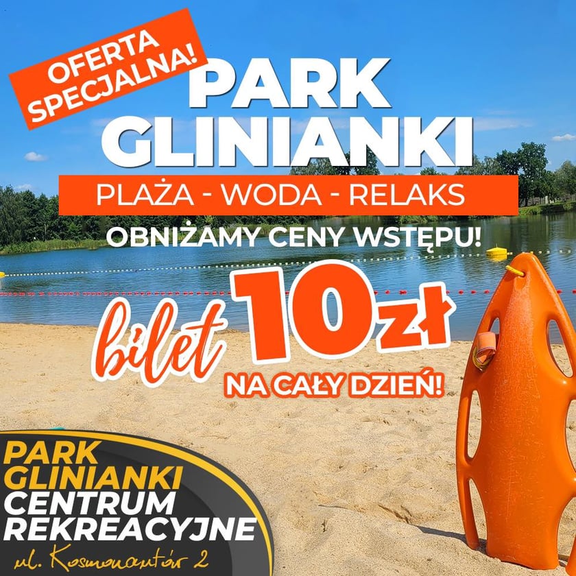 Powiększ obraz: Oferta specjalna na kąpielisku Glinianki. Bilet 10 zł na cały dzień