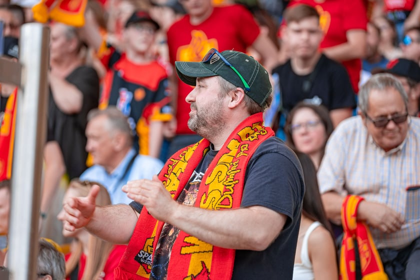 Kibice na meczu Sparta Wrocław - Stal Gorzów Wielkopolski 26 maja na Olimpijskim