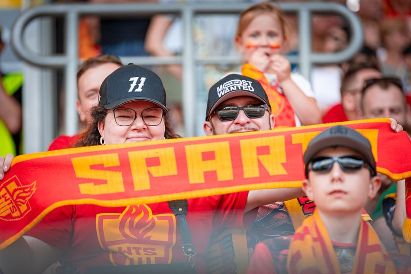Kibice na meczu Sparta Wrocław - Stal Gorzów Wielkopolski 26 maja na Olimpijskim