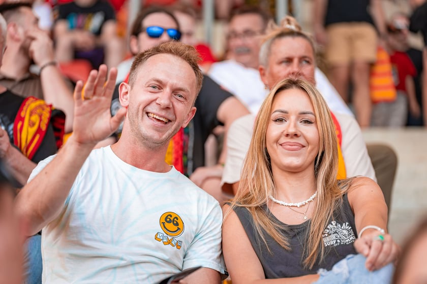 Kibice na meczu Sparta Wrocław - Stal Gorzów Wielkopolski 26 maja na Olimpijskim