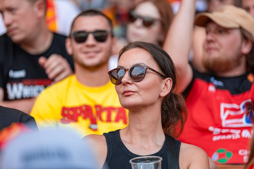 Kibice na meczu Sparta Wrocław - Stal Gorzów Wielkopolski 26 maja na Olimpijskim
