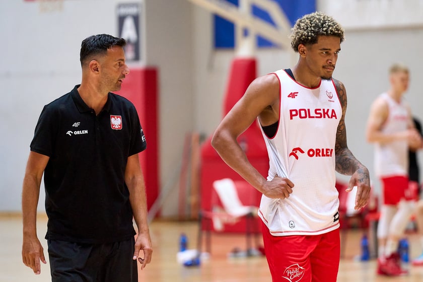 Pierwszy na obozie we Wrocławiu trening kadry z udziałem J. Sochana, 17 czerwca 2024