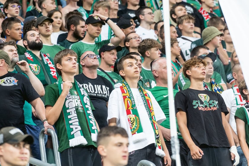 Kibice na meczu Śląska z Rygą / 1 sierpnia 2024 / Tarczyński Arena