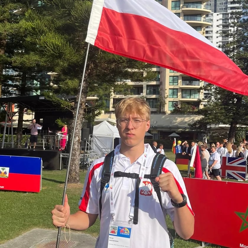 Borys Kaszubowski, zdjęcie z MŚ w sportowym ratownictwie wodnym w Australii