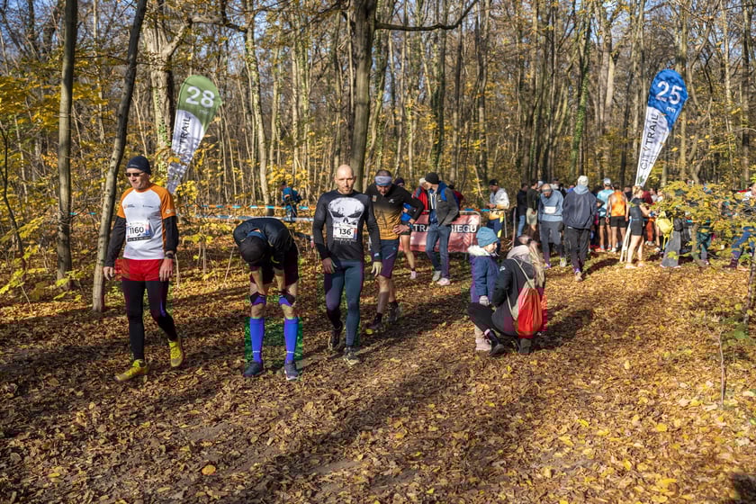 Bieg CITY TRAIL w Lesie Osobowickim we Wrocławiu. Zdjęcia biegaczy