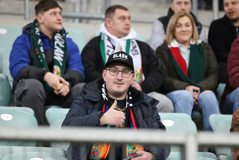 Mecz Śląska z Pogonią 7.03.2025, zdjęcia kibic&oacute;w.
