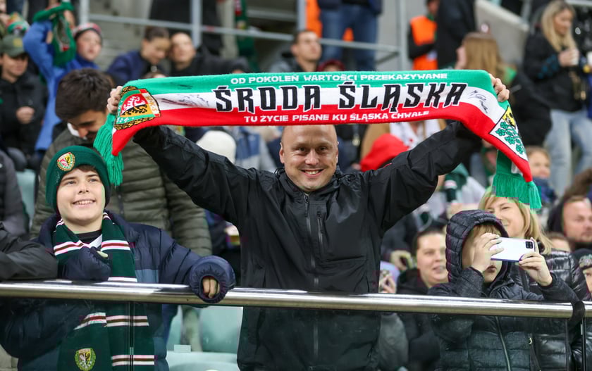 Kibice na meczu Śląska z Jagiellonią