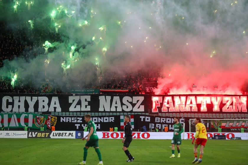 Kibice na meczu Śląska z Jagiellonią
