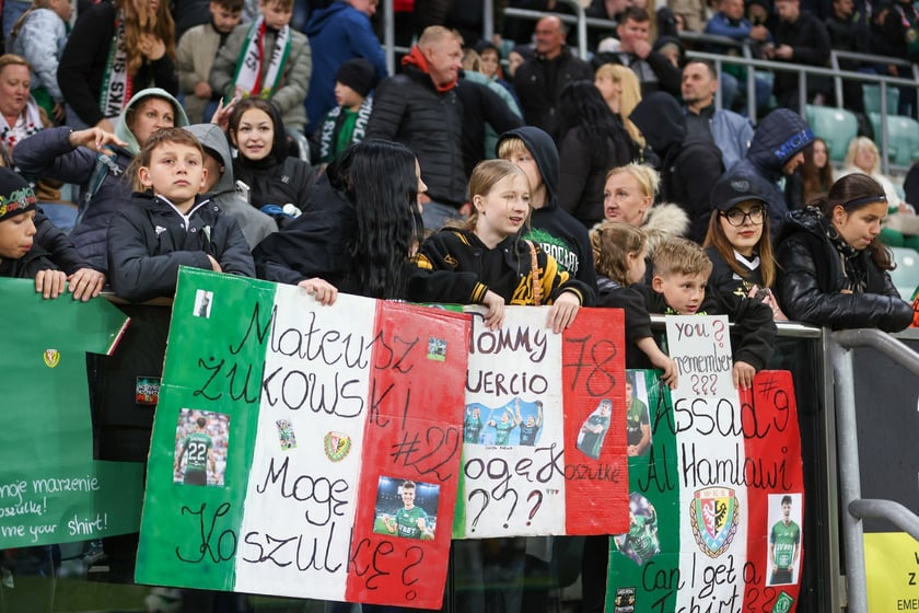 Kibice na meczu Śląska z Jagiellonią