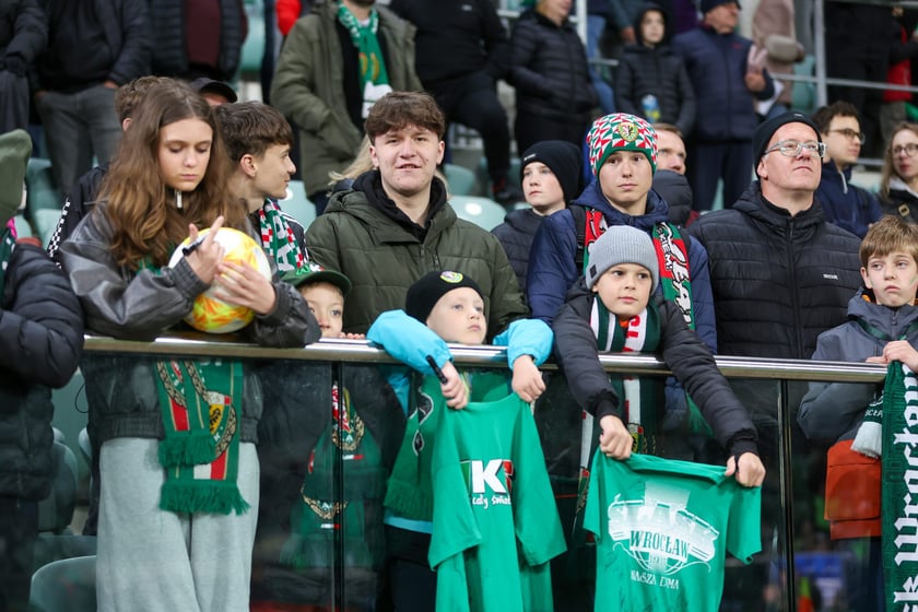 Kibice na meczu Śląska z Jagiellonią